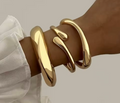 3-Piece Chunky Water Drop Cuff Bracelet Set