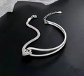 925 Sterling Silver Double Layer Knot Bracelet for Women
