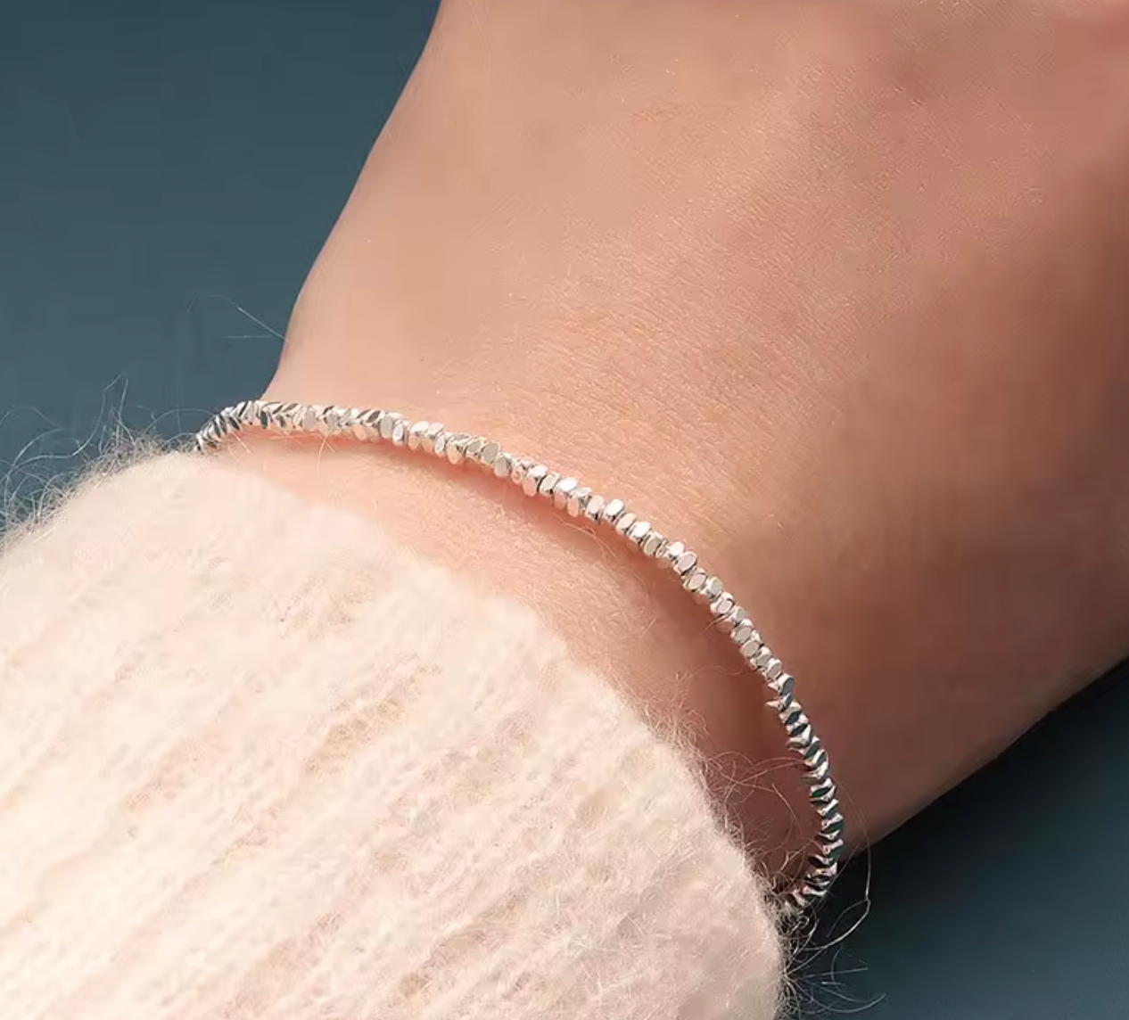 925 Sterling Silver Irregular Chain Bracelet for Women