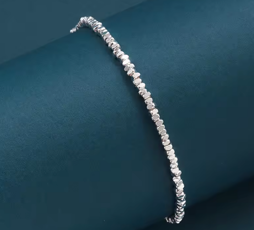 925 Sterling Silver Irregular Chain Bracelet for Women