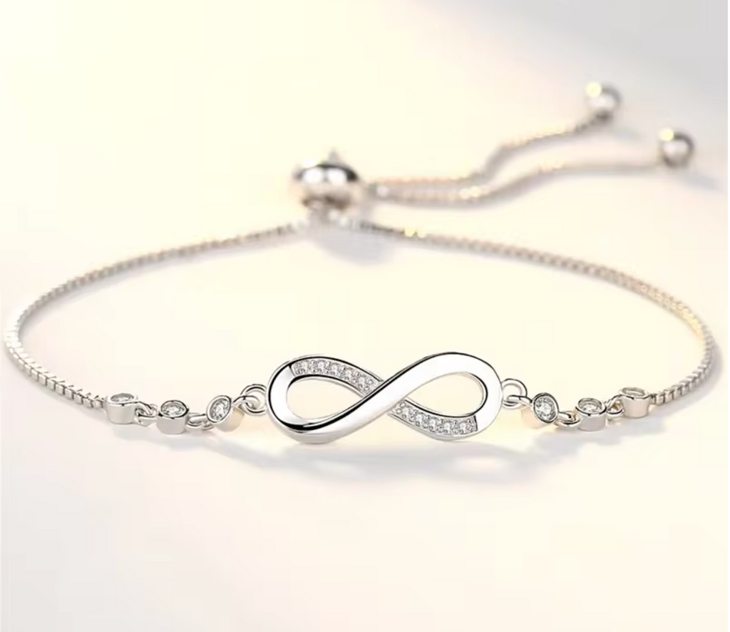 Fine 925 Sterling Silver Crystal Knot Bracelet for Women