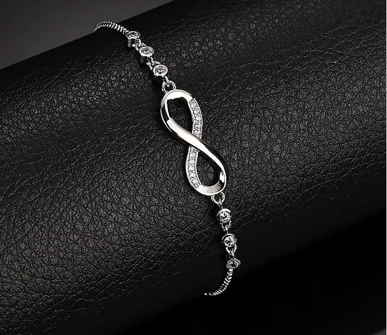 Fine 925 Sterling Silver Crystal Knot Bracelet for Women
