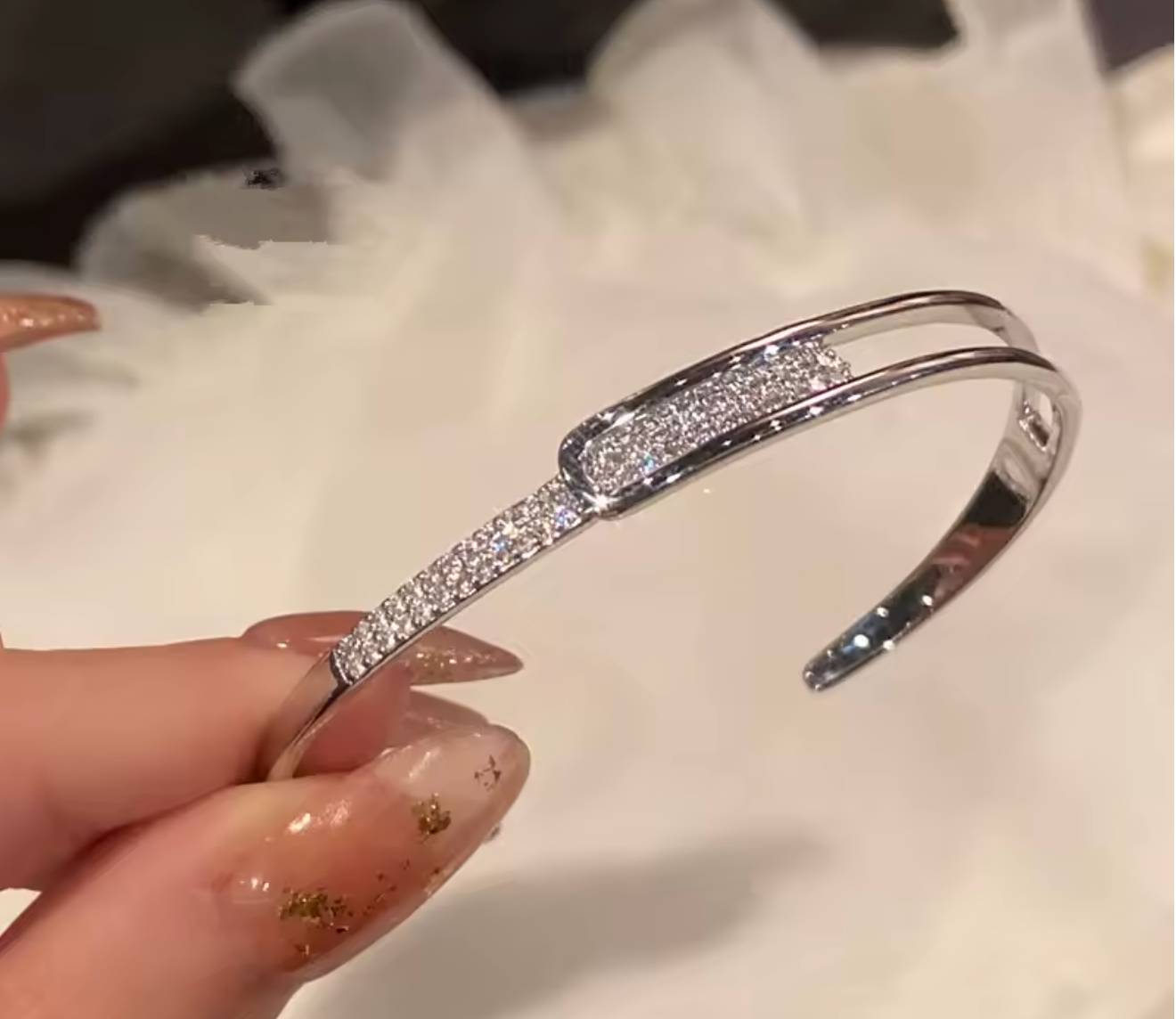 925 Sterling Silver Zircon Charm Bracelet
