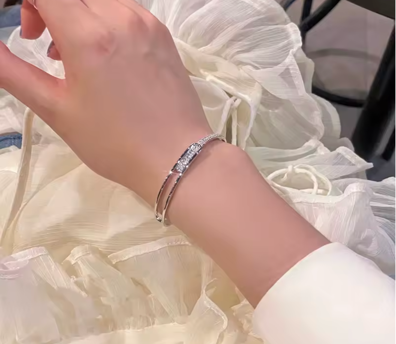 925 Sterling Silver Zircon Charm Bracelet