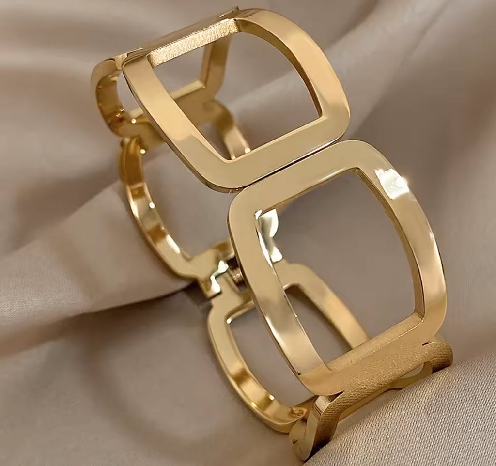 Fashion Hollow Square Circle Geometric Bracelet