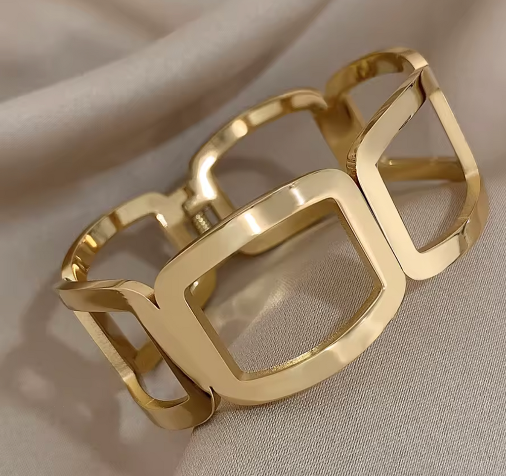 Fashion Hollow Square Circle Geometric Bracelet