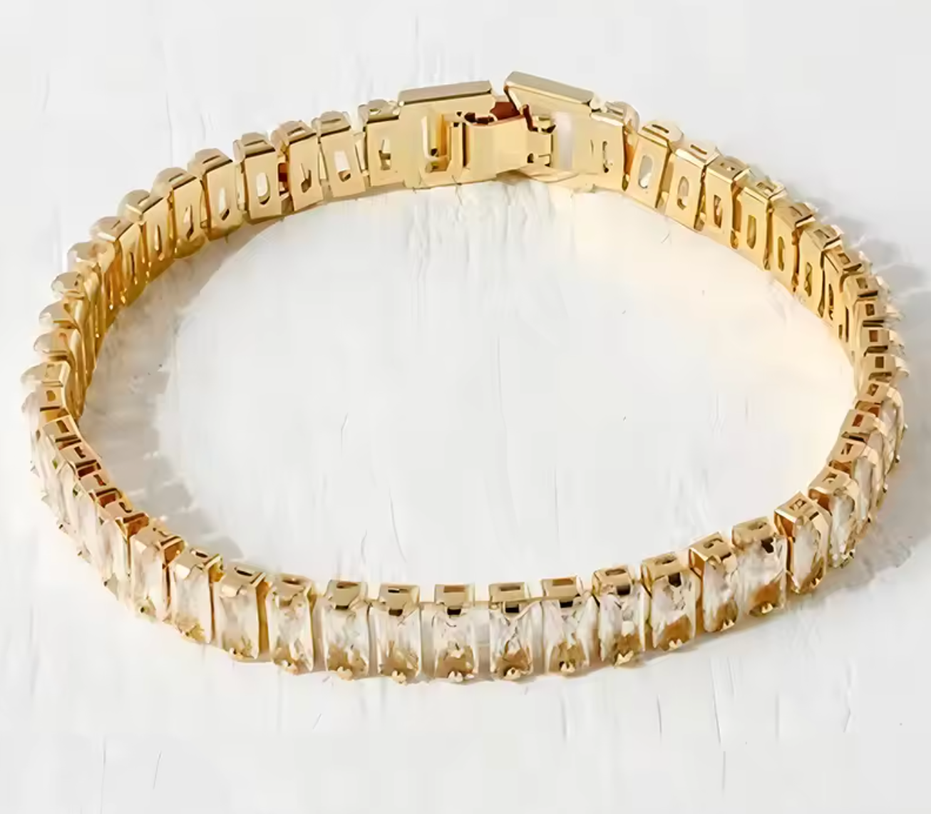 Korean Style Rectangle Zircon Tennis Bracelet for Women