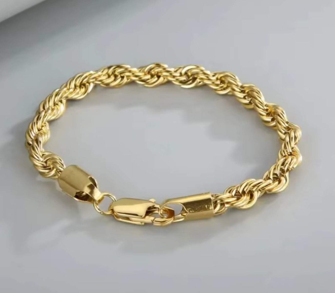 18K Gold Plated 925 Sterling Silver 4MM Chain Bracelet