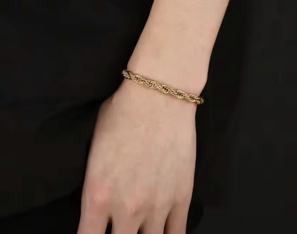 18K Gold Plated 925 Sterling Silver 4MM Chain Bracelet